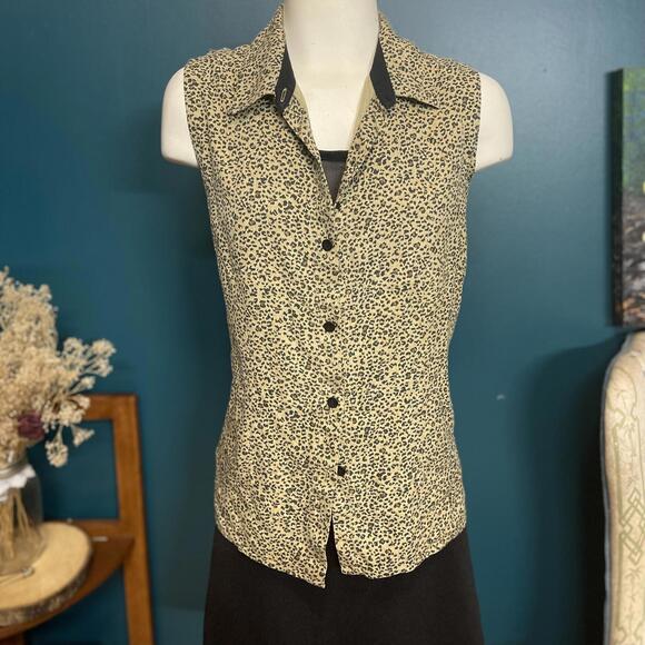 Vintage EP pro 100% Silk Sleeveless Button Up Blouse - Picture 3 of 6